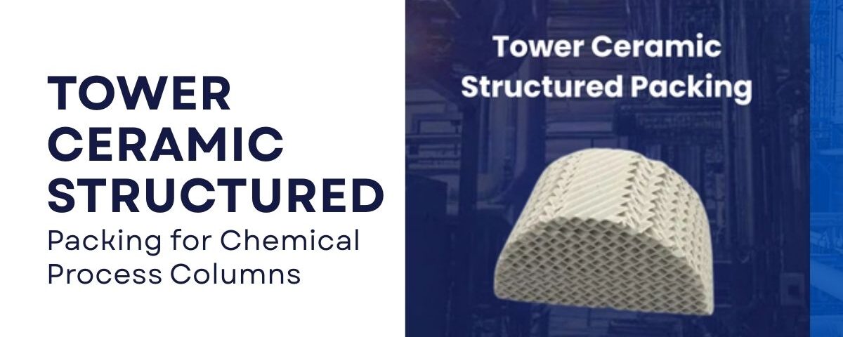 Ceramic structured packing used in industrial towers for efficient mass transfer