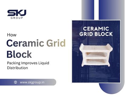 Ceramic grid block packing used in towers to improve liquid distribution and enhance mass transfer efficiency