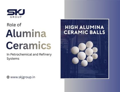 High alumina ceramic materials used in petrochemical and refinery systems for heat and corrosion resistance