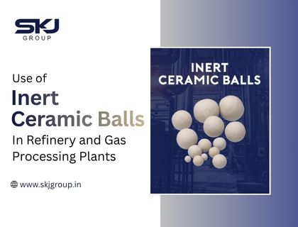 Inert ceramic balls used in refinery and gas processing plants for catalyst support and chemical resistance