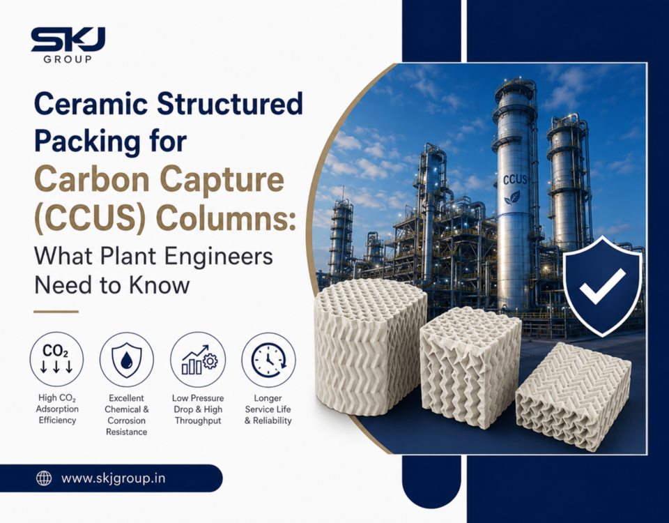 Ceramic structured packing for carbon capture CCUS columns improving CO2 absorption efficiency
